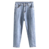 Women's Fashion Loose Straight High Waist Stretch Jeans