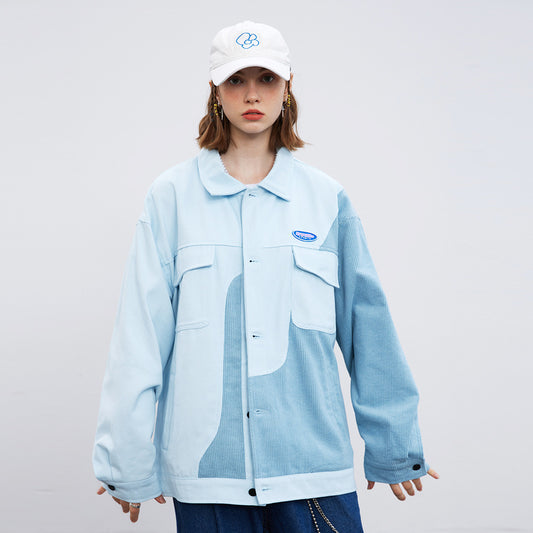 Corduroy Printed Coat For Men And Women