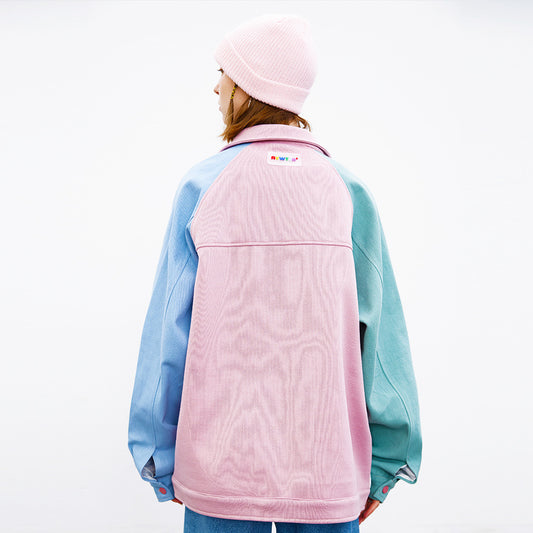 Women's Irregular Color Matching Love Coat