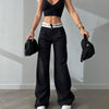Knitted High Waist Contrast Color Loose Trousers