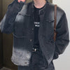Men's Retro Washed Distressed Frayed Hem Denim Jacket