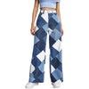 Printed Denim Trousers With High Waist And Large Cylinder