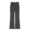 Women's High Waist Design Crossover Ribbon Trousers
