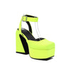Women's Peep Toe Matte Buckle Thick High Heel Sandals