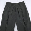 Women's High Waist Design Crossover Ribbon Trousers